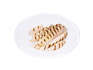 Slices of grilled chicken breast.