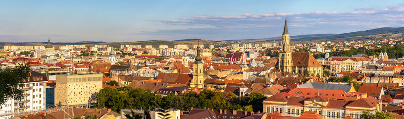 Naklejka na ściany i meble Panoramic view of Cluj-Napoca in Romania