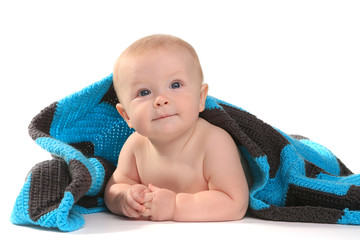 Happy Adorable Baby on a White Background