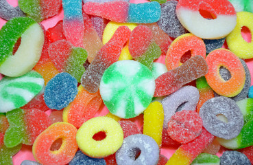 Colorful assorted chewy candy