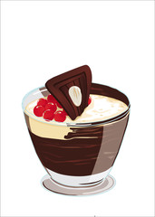 crema vestita al cioccolato con ribes