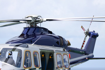 helicopter parking landing on offshore platform