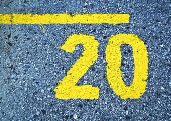 yellow number twenty