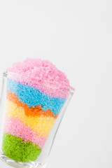 Sugar in glass on white blackgroud