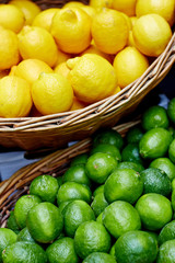 Lemons and limes at the market