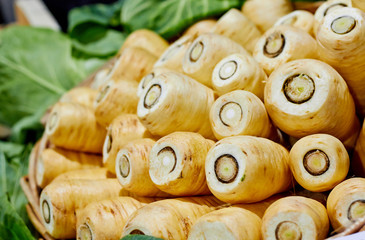Parsley root at the market
