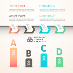 Modern business step origami style options banner