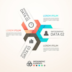 Modern business step origami style options banner