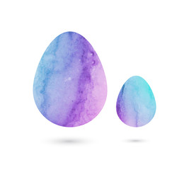 Easter eggs of watercolor texture