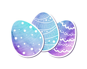 Easter eggs of watercolor texture