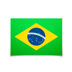 Brazil flag isolated on white