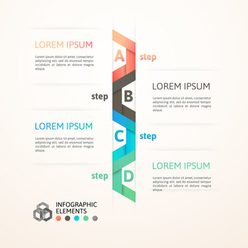Modern business step origami style options banner
