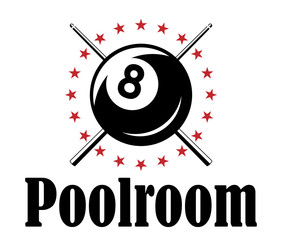 Poolroom or billiards emblem