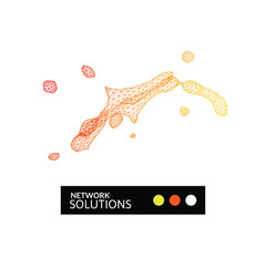 Geometric splash network construction icon