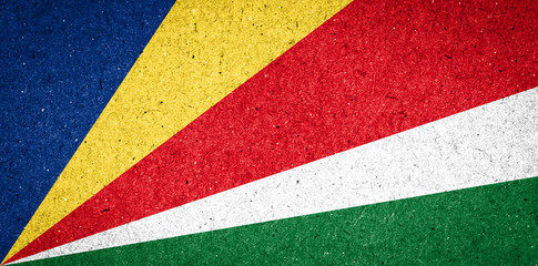 Seychelles flag on paper background
