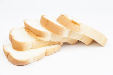 Sliced ​​bread on a white background.