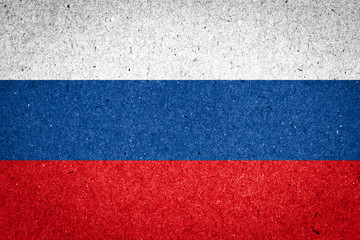 Russia flag on paper background