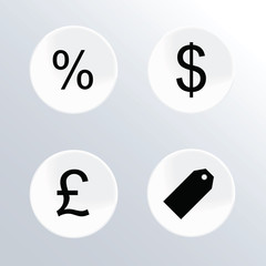 Set of round buttons for website or app. Vector illustration