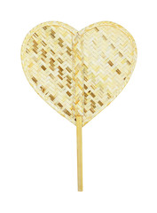 Mobile bamboo fan isolated on white background
