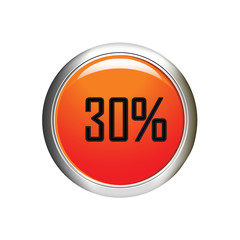 Internet button. 30 percent discount icon on white background.