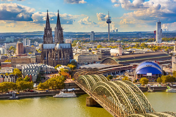 Aerial view of Cologne - obrazy, fototapety, plakaty