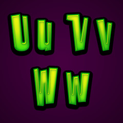 Halloween modern font UVW