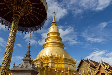 Temple and golden stupa