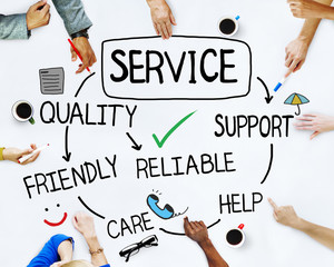 Group of People Discussing About Service