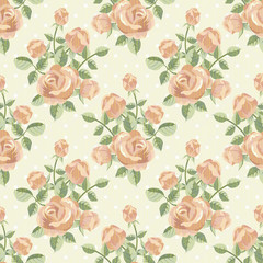 Retro pattern  with roses