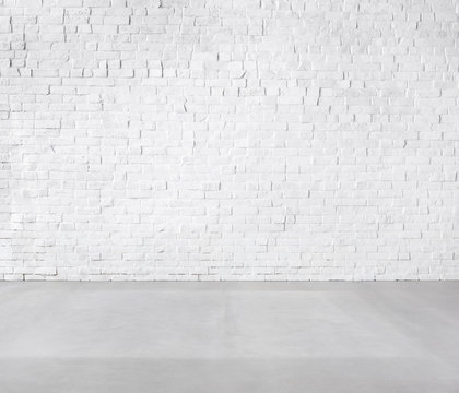 Fototapeta Room Made of Brick Wall and Concrete Floor
