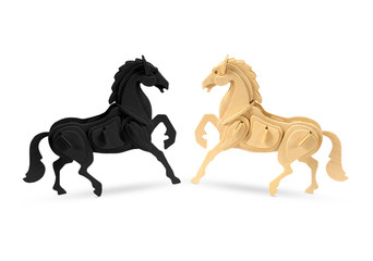 Fototapeta premium Wooden horse on white background