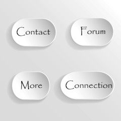 Set of grey buttons for website or app. Vector eps10.