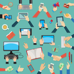 Set of hands, flat design