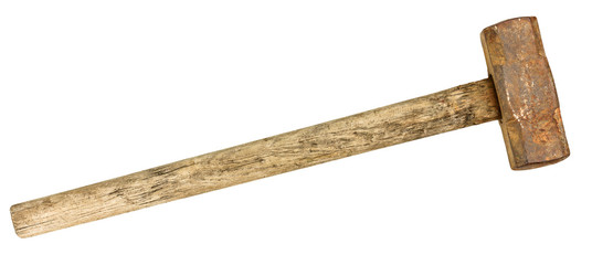 Old hammer isolated on white background