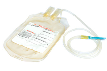 Empty medical blood bag