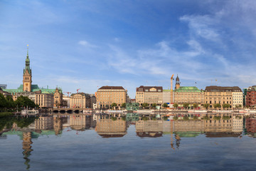 Hamburg city panorama skyline, Germany