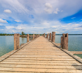 U bein bridge at Taungthaman lake  in Amarapura, Myanmar