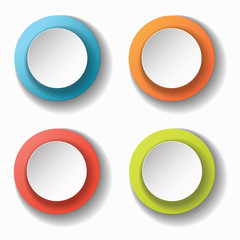 Set of colorful buttons. Vector illustration.