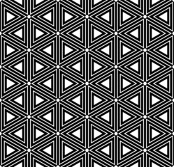 Hexagons and triangles texture. Seamless geometric pattern. Vect