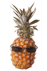Black sunglasses on pineapple