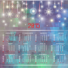 Vector calendar for 2015. Happy New Year