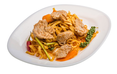 Fried noodles with pork