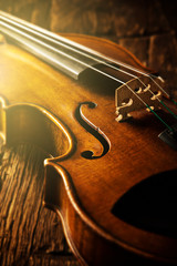 violin in vintage style