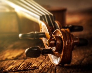 violin in vintage style