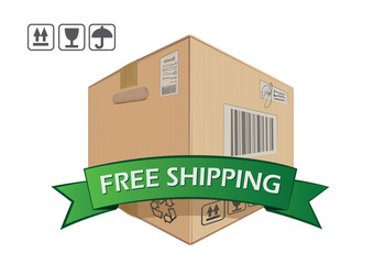 Free shipping, vector box