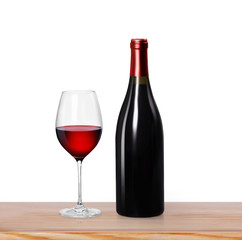 Red Wine bottle and glass