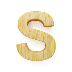 Wooden alphabet letter symbol - S