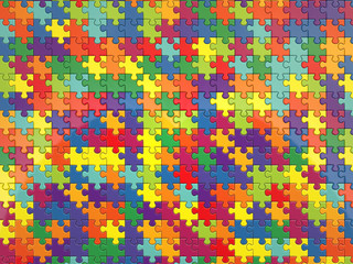 3d render of colorful jigsaw background