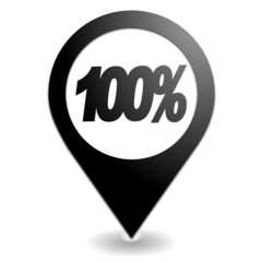 100 pour 100 sur symbole localisation noir