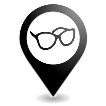 opticien sur symbole localisation noir